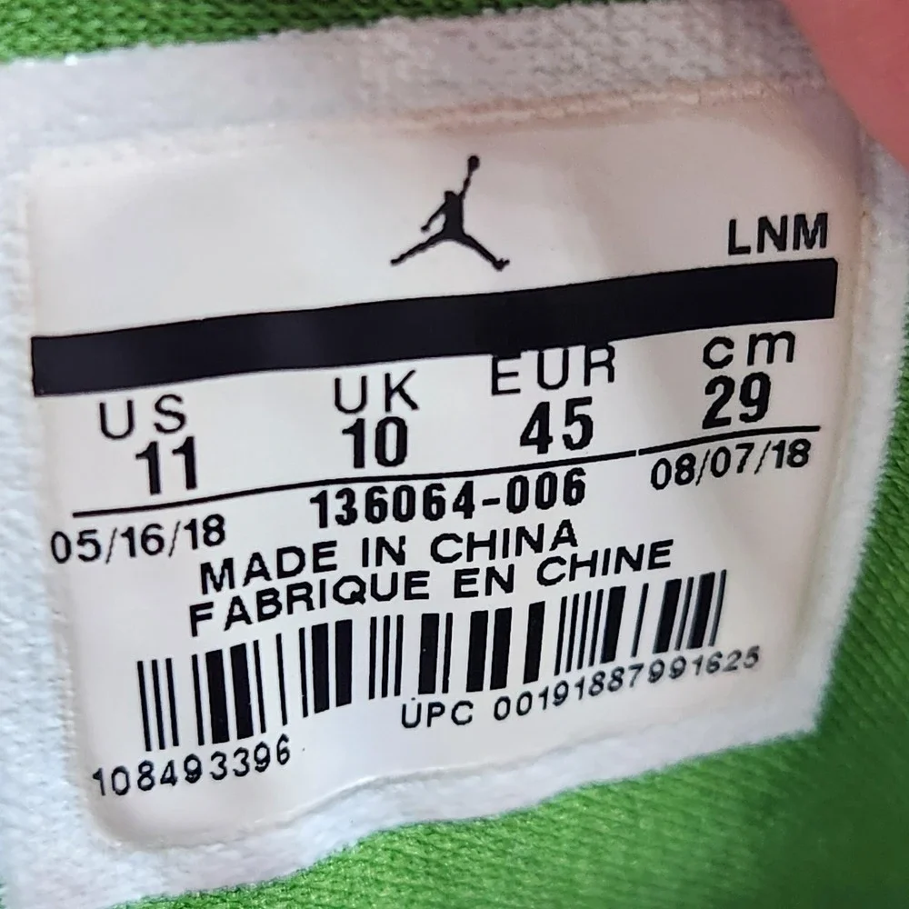 Nike‎ Air Jordan 3 Retro Chlorophyll Shoes Mens 11 Gray Sneakers 136064-006